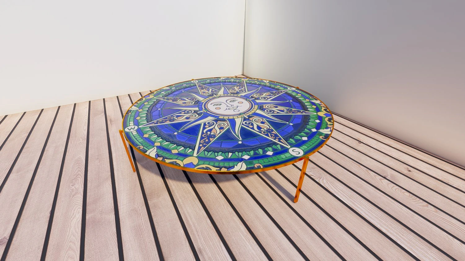 Low Dining Table 3D Model .c4d .max .obj .3ds .fbx .stl .blend 