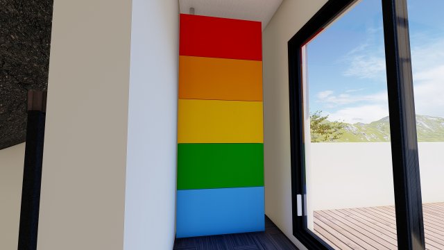 Rainbow Large Modern Cabinet Model 3D .c4d .max .obj .3ds .fbx .stl .blend 