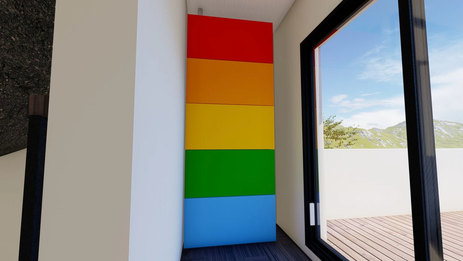 Rainbow Large Modern Cabinet 3D Model .c4d .max .obj .3ds .fbx .stl .blend 