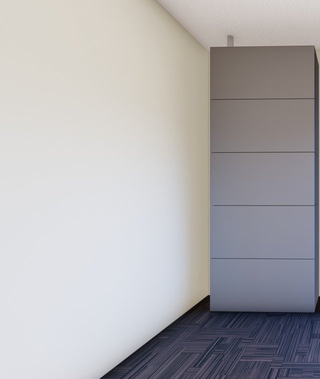 Gray Large Modern Cabinet 3D Модель .c4d .max .obj .3ds .fbx .stl .blend 