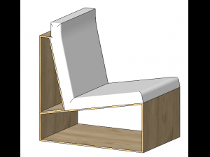 Wooden Low Seating 3Dモデル