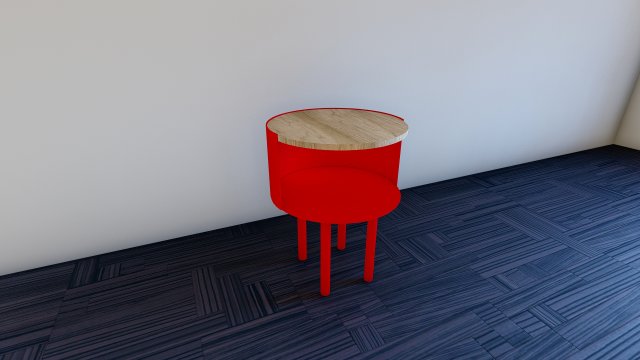Modern Minimal Side Table 3D Model .c4d .max .obj .3ds .fbx .stl .blend 