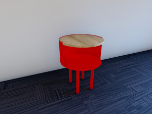 Modern Minimal Side Table 3D Model