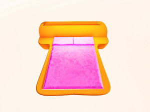 Orange Blob Bed 3D Model