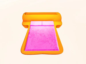 Orange Blob Bed 3D Model