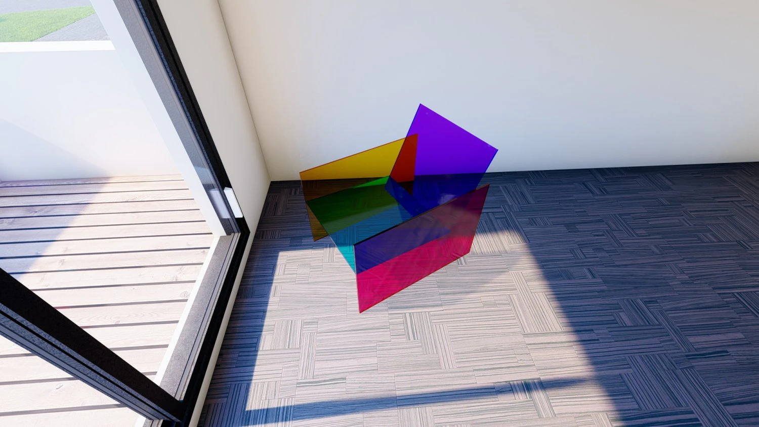 Colorful Glass Chair 3D Model .c4d .max .obj .3ds .fbx .stl .blend