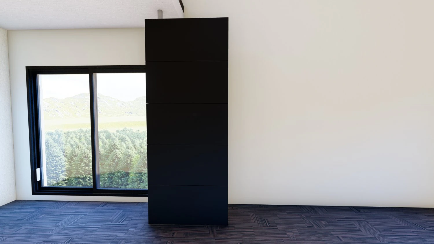 Black Large Modern Cabinet 3D Model .c4d .max .obj .3ds .fbx .stl .blend