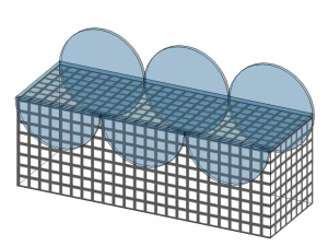 Colorful Glass Bench with a Large Cage 3D Model