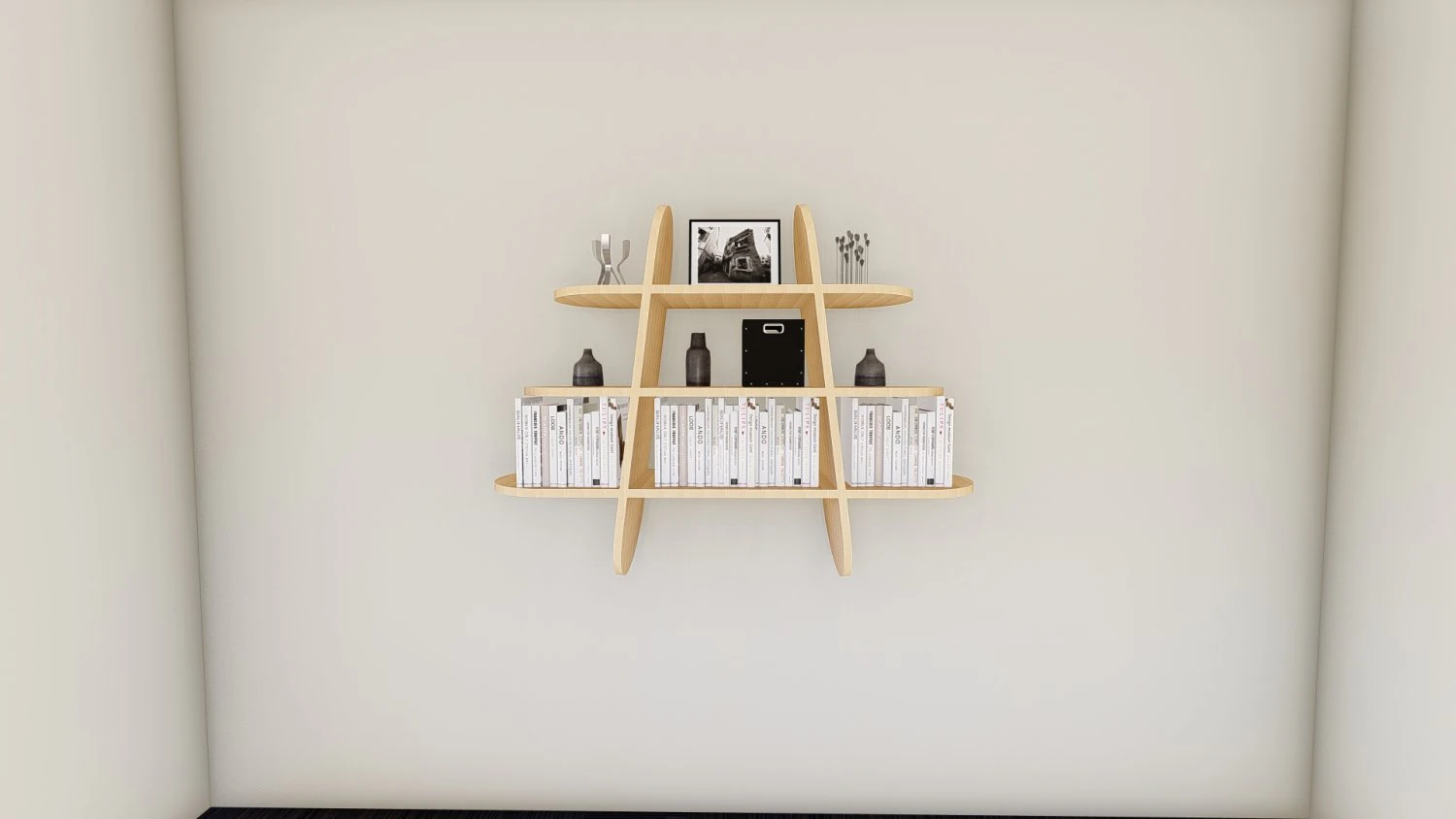 Tilted Wooden Shelf 3D Model .c4d .max .obj .3ds .fbx .stl .blend 