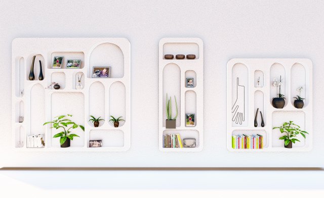 Wabi-sabi Decorative Shelf Model 3D .c4d .max .obj .3ds .fbx .stl .blend 