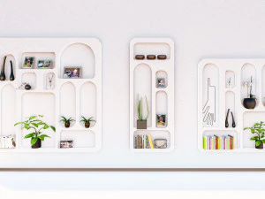 와비사비 장식선반 3D 모델