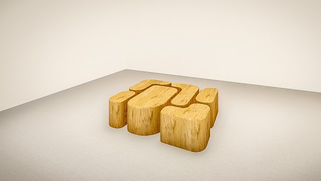 Organic Coffee Table 3D Model .c4d .max .obj .3ds .fbx .stl .blend 