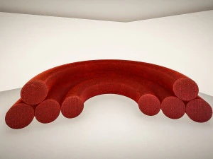 Sofá Modular Quad Longo Modelo 3D