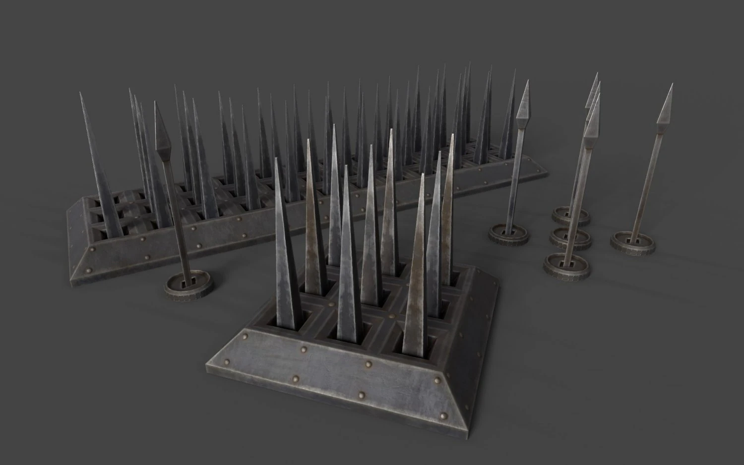 Spikes Traps 3D Model .c4d .max .obj .3ds .fbx .stl .blend 
