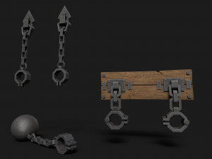 Medieval Shackles 3D Model