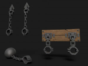 Średniowieczne kajdany Model 3D