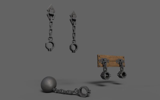 Medieval Shackles 3D Model in Game Assets 3DExport