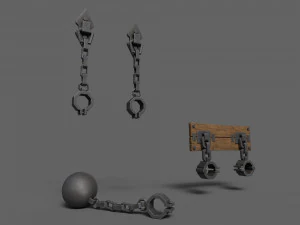 Medieval Shackles 3D Model