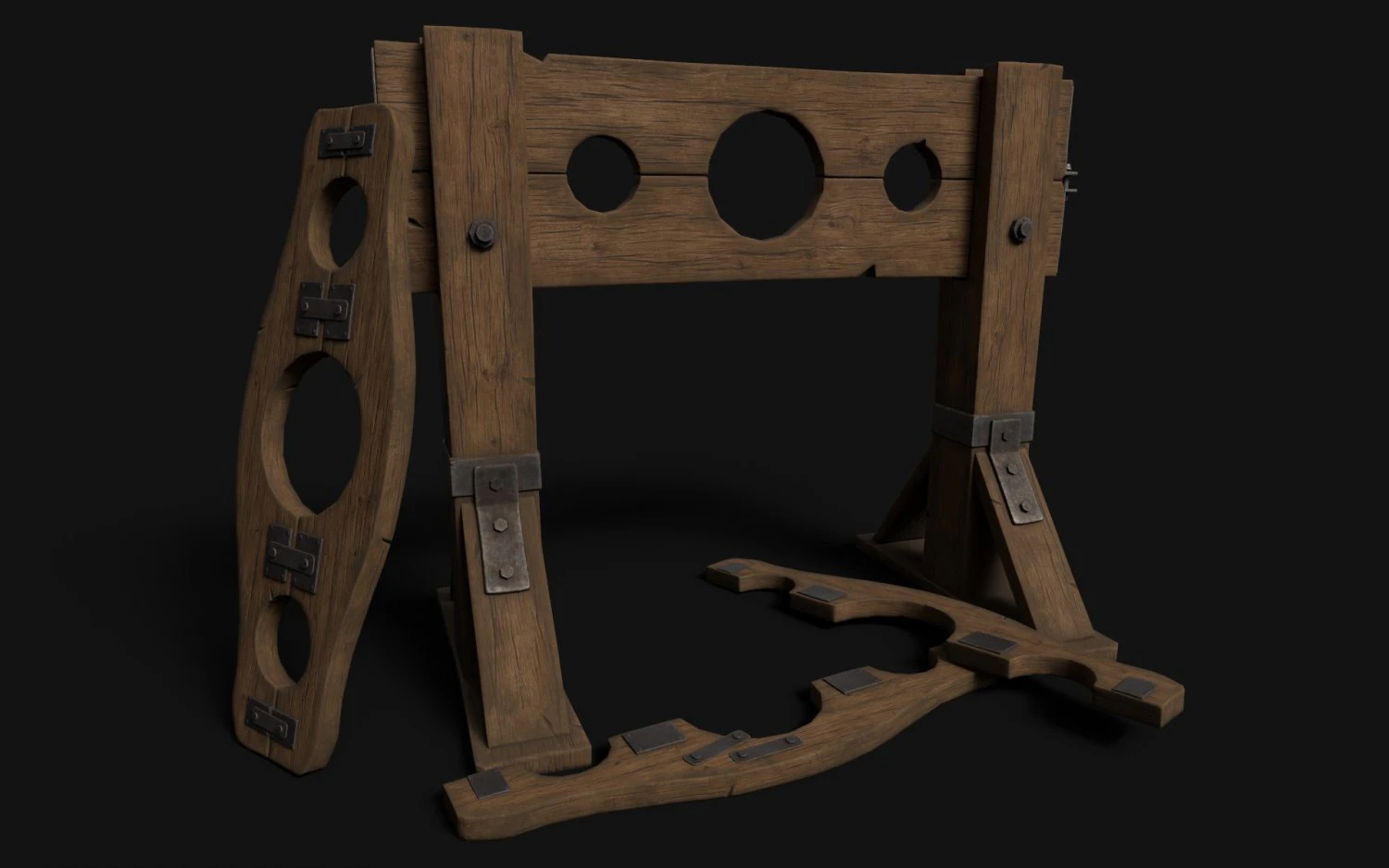 Wooden Stocks 3D Model .c4d .max .obj .3ds .fbx .stl .blend 