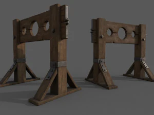 Wooden Stocks 3D Model