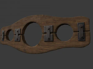 Wooden Stocks 3D Model