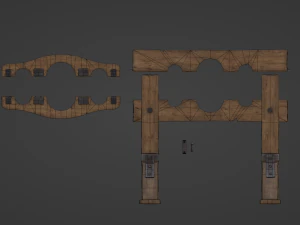 Wooden Stocks 3D Model