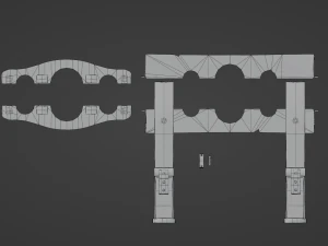 Wooden Stocks 3D Model