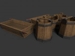 Baldes de madeira Modelo 3D