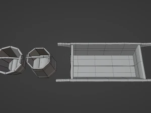 Wooden Buckets 3D Model