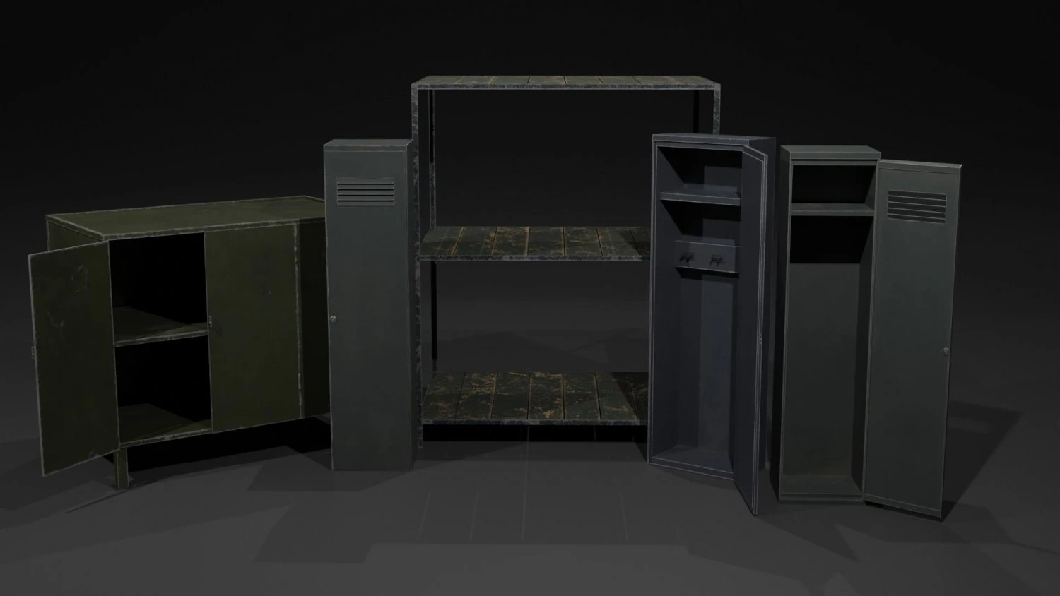 Lockers wooden shelf 3D Model .c4d .max .obj .3ds .fbx .stl .blend 
