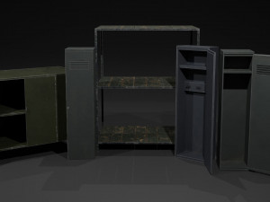 Lockers wooden shelf Modelo 3D