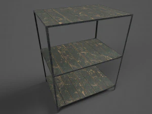 Lockers wooden shelf 3D Model