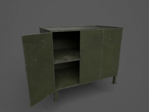 Lockers wooden shelf 3D Model
