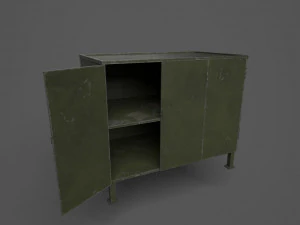 Lockers wooden shelf 3D Model