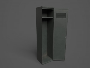 Lockers wooden shelf 3D Model
