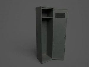 Lockers wooden shelf 3D Model