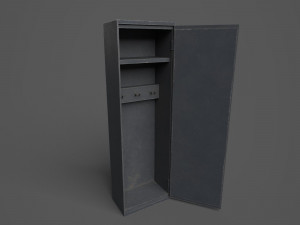 Lockers wooden shelf 3D Model