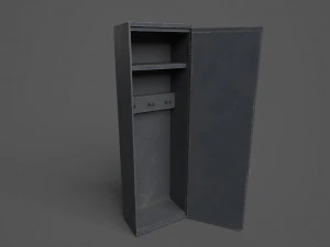 Lockers wooden shelf 3D Model