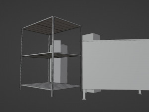 Lockers wooden shelf 3D Model