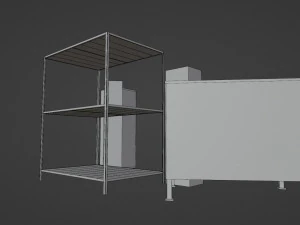 Lockers wooden shelf 3D Model