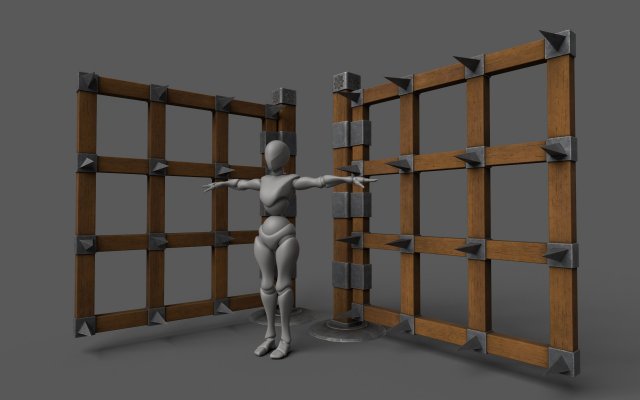 SpikeWall-Trap Model 3D .c4d .max .obj .3ds .fbx .stl .blend 