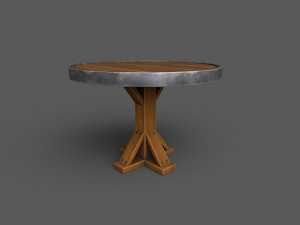 Low-Poly Tables wooden bench Model 3D