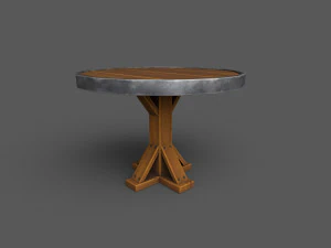 Low-Poly Tables wooden bench 3D Model