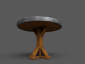 Low-Poly Tables wooden bench 3D Model