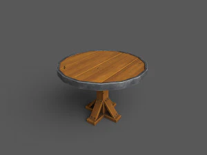 Low-Poly Tables wooden bench 3D Model