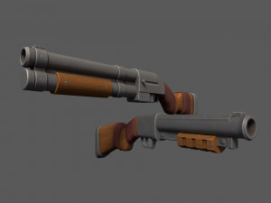 Fantasy Shotguns 3D Model