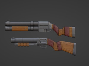 Fantasy Shotguns 3D Model