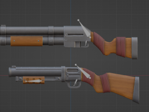 Fantasy Shotguns 3D Model