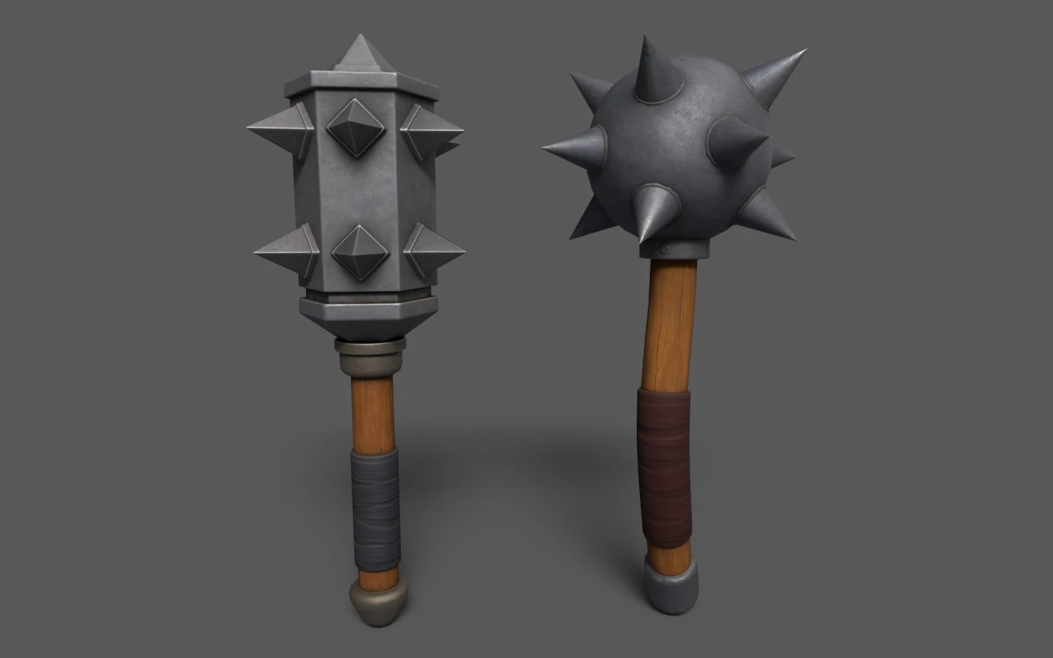 Maces weapon with spikes 3D Model .c4d .max .obj .3ds .fbx .stl .blend 