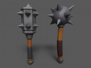 Maces weapon with spikes 3D Model